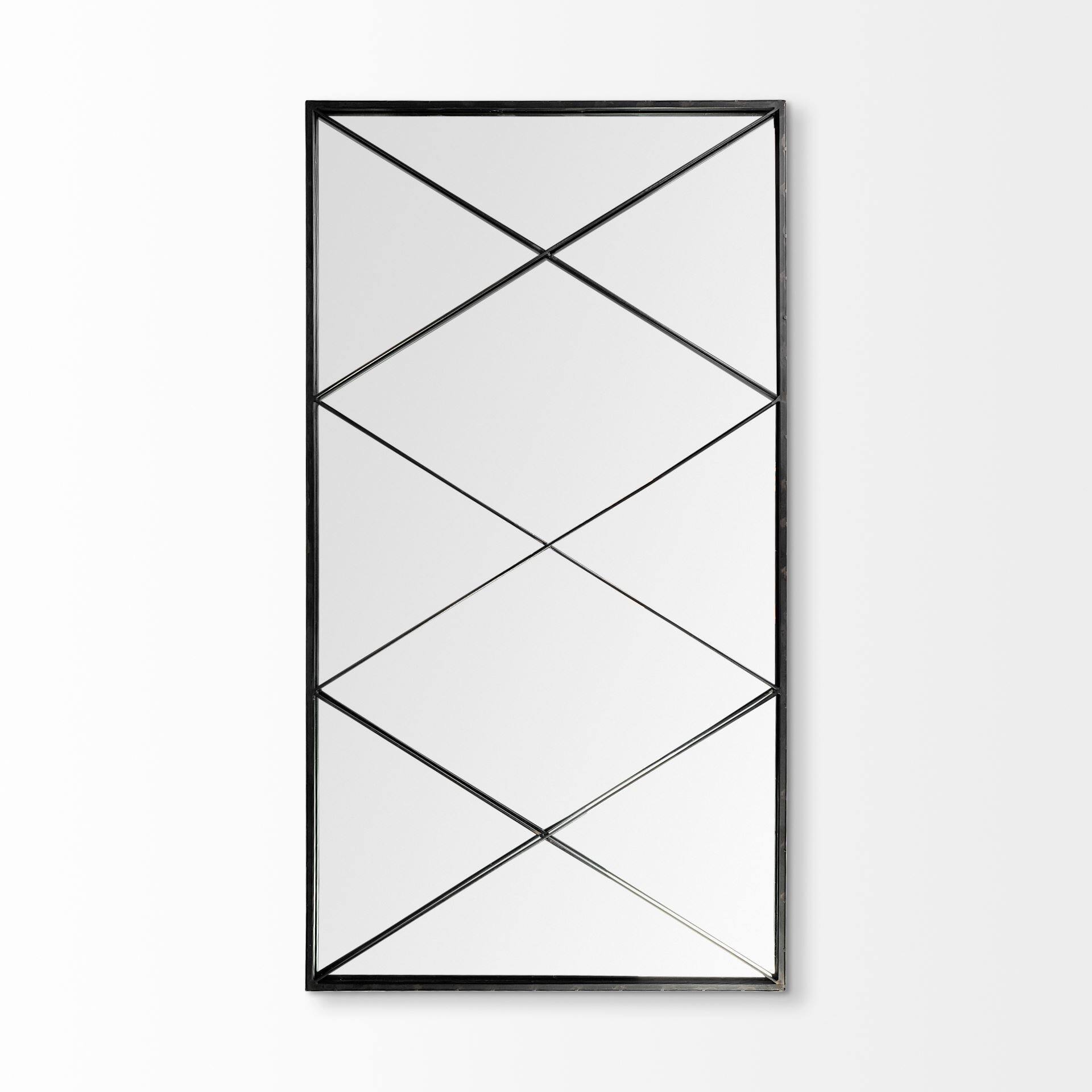 HomeRoots 48" Painted Rectangle Full Length Hanging Mirror Wall Mounted